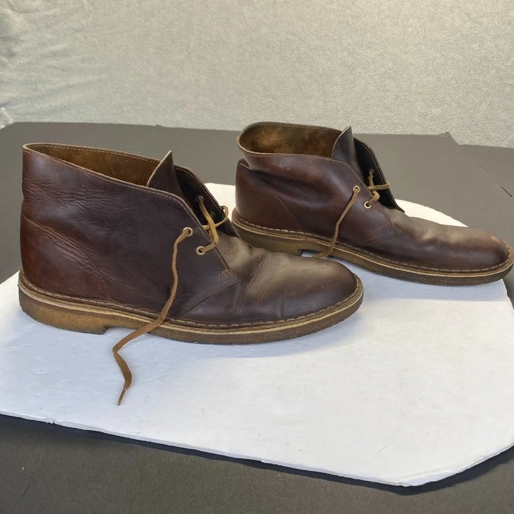 CLARKS Originals Desert Boot Brown‎ Leather Men's Size 10,Comfort,Ankle
